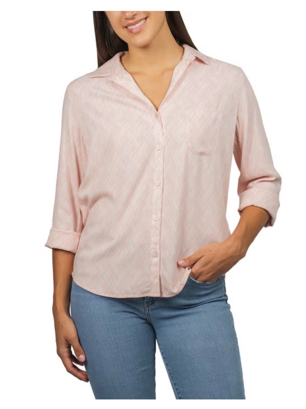 Jachs Girlfriend Women's 3/4 Sleeve Button Up Shirt